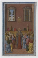 Pentecost; Girolamo da Cremona, Italian, active about 1450 - 1485, Mantua, possibly, Italy; about 1460 - 1470; Tempera colors