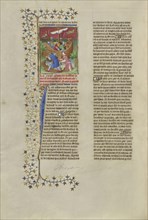Demetrius Nicator, King of Syria, Killed as He Attempts to Land at Tyre; Paris, France; about 1413–1415; Tempera colors, gold