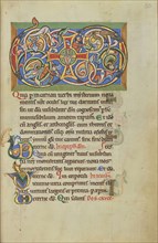 Inhabited VD Monogram; Hildesheim, Germany; probably 1170s; Tempera colors, gold leaf, silver leaf, and ink on parchment; Leaf