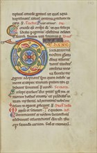 Decorated Initial D; Hildesheim, Germany; probably 1170s; Tempera colors, gold leaf, silver leaf, and ink on parchment; Leaf