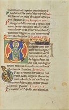 Initial D: The Virgin; Hildesheim, Germany; probably 1170s; Tempera colors, gold leaf, silver leaf, and ink on parchment; Leaf