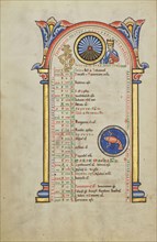 Julius Caesar; Zodiacal Sign of Cancer; Hildesheim, Germany; probably 1170s; Tempera colors, gold leaf, silver leaf, and ink