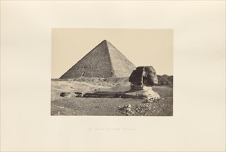 The Sphynx and Great Pyramid; Francis Frith, English, 1822 - 1898, Giza, Egypt; about 1857; Albumen silver print