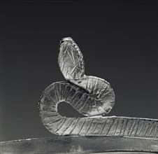 Upper arm bracelet in the form of a coiled snake; Egypt; 220 - 100 B.C; Bracelet: Gold; Fastening pin: Copper alloy; 6.5 × 7.8