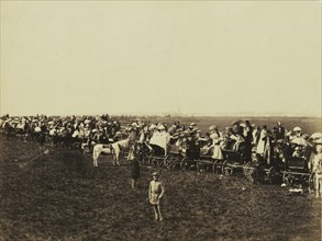 The Line of Carriages, July 2nd; Roger Fenton, English, 1819 - 1869, Great Britain; July 2, 1860; Albumen silver print