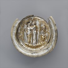 Bowl with a Medallion Depicting Dionysos and Ariadne; Asia Minor; about 100 B.C; Silver with gilding; 16.2 × 2.7 cm