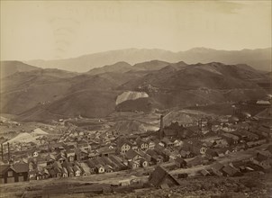 The Combination Shaft, from the Water Flume; Carleton Watkins, American, 1829 - 1916, Virginia City, Nevada, Storey