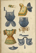 Tournament Armor; Augsburg, probably, Germany; about 1560 - 1570; Tempera colors and gold and silver paint on paper bound