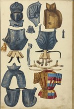 Tournament Armor; Augsburg, probably, Germany; about 1560 - 1570; Tempera colors and gold and silver paint on paper bound
