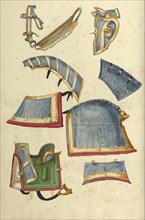 Horse Armor; Augsburg, probably, Germany; about 1560 - 1570; Tempera colors and gold and silver paint on paper bound between