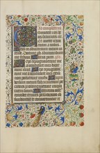 Decorated Text Page; Bruges, illuminated, Belgium; 1450s; Tempera colors, gold leaf, gold paint, and ink on parchment; Leaf: 26