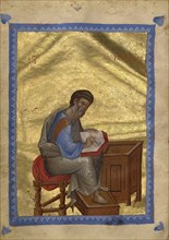Saint Matthew; Constantinople, Turkey; late 13th century; Tempera colors, gold leaf, gold ink, and ink on parchment