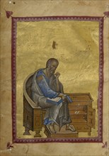 Saint John; Constantinople, Turkey; late 13th century; Tempera colors, gold leaf, gold ink, and ink on parchment; Leaf: 21 x 14.