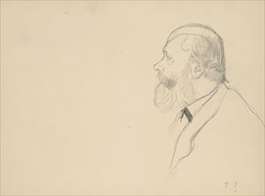 Man in Profile; Edgar Degas, French, 1834 - 1917, about 1877; Graphite