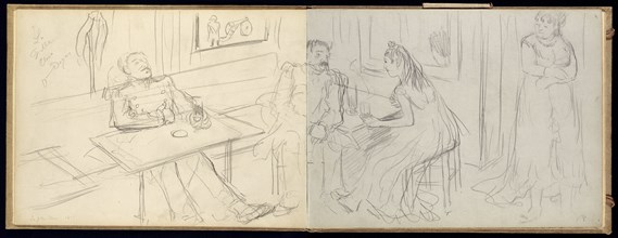 Brothel Scene; Edgar Degas, French, 1834 - 1917, about 1877; Graphite