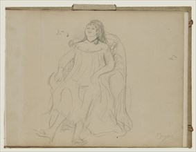 Prostitute; Edgar Degas, French, 1834 - 1917, 1877; Graphite; 26 x 34.9 cm, 10 1,4 x 13 3,4 in