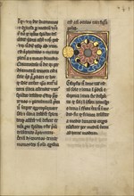Diagram with the Sun and the Phases of the Moon; Thérouanne ?, France, formerly Flanders, fourth quarter of 13th century, after