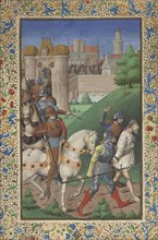 Soldiers Leading a Prisoner from a Walled City; Attributed to Maître François, French, active about 1460 - 1480, Paris, France