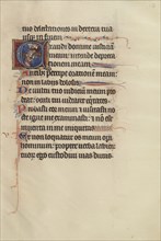 Initial E: Christ Crowning David; Bute Master, Franco-Flemish, active about 1260 - 1290, Paris, written, France; illumination