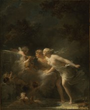 The Fountain of Love; Jean-Honoré Fragonard, French, 1732 - 1806, France; about 1785; Oil on canvas; 64.1 × 52.7 cm