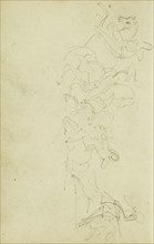 Calvary Skirmish with Four Horsemen; Théodore Géricault, French, 1791 - 1824, 1812 - 1814; Graphite; 15.2 x 10.6 cm