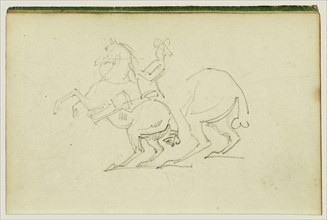 Man on a Rearing Horse, Study of Hind Legs of a Horse; Théodore Géricault, French, 1791 - 1824, 1812 - 1814; Graphite