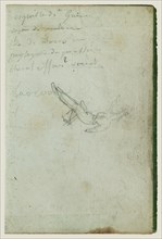 Figure Study and Inscriptions; Théodore Géricault, French, 1791 - 1824, 1812 - 1814; Graphite; 15.2 x 10.6 cm, 6 x 4 3,16 in