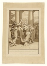 Dido Excoriates Aeneas, from Book IV of the Aeneid; Jean-Michel Moreau le jeune, French, 1741 - 1814, 1803; Pen and brown ink