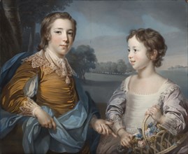 Portrait of Joseph Gulston and his Brother John Gulston; Francis Cotes, British, 1726 - 1770, 1754; Pastel on blue paper