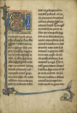 Inhabited Initial D; Thérouanne ?, France, formerly Flanders, fourth quarter of 13th century, after 1277, Tempera colors, pen