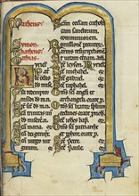 Decorated Text Page; Engelberg, Switzerland; third quarter of 13th century; Tempera colors and gold leaf on parchment; Leaf
