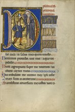 Initial D: Samuel Anointing David; Master of the Ingeborg Psalter, French, active about 1195 - about 1210, Noyon, probably