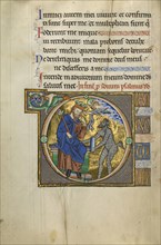 Initial D: David Pointing to His Mouth; Master of the Ingeborg Psalter, French, active about 1195 - about 1210, Noyon