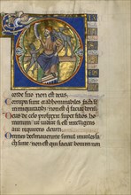 Initial D: The Fool with Two Demons; Master of the Ingeborg Psalter, French, active about 1195 - about 1210, Noyon
