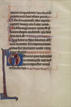 Initial D: Ecclesia Holding a Lance and Chalice; Bute Master, Franco-Flemish, active about 1260 - 1290, Northeastern