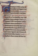 Initial E: David Praying; Bute Master, Franco-Flemish, active about 1260 - 1290, Paris, written, France; illumination