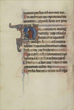 Initial N: A Man Holding a Wheat Sheaf; Bute Master, Franco-Flemish, active about 1260 - 1290, Northeastern illuminated