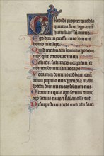 Initial C: A Priest Holding a Chalice for a Cleric; Bute Master, Franco-Flemish, active about 1260 - 1290, Northeastern