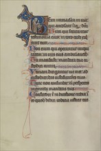 Initial B: A Friar Delivering a Sermon; Bute Master, Franco-Flemish, active about 1260 - 1290, Northeastern, illuminated
