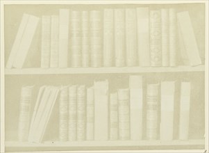 A Scene in a Library; William Henry Fox Talbot, English, 1800 - 1877, Reading, England; 1844; Salted paper print from a paper