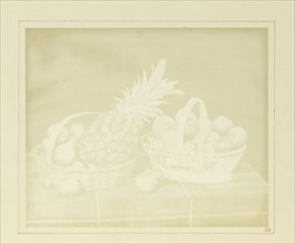 A Fruit Piece; William Henry Fox Talbot, English, 1800 - 1877, Reading, England; 1844; Salted paper print; 16.3 × 19.8 cm