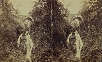 Bridge and waterfall; Possibly George Washington Wilson, Scottish, 1823 - 1893, Scotland; 1860s; Albumen silver print