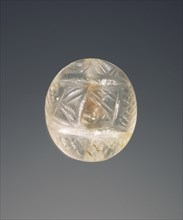 Discoid engraved seal; Crete, Greece; about 1850 B.C. - 1550 B.C; Rock crystal; 1.4 × 1.6 cm, 9,16 × 5,8 in