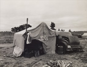 Pea Picker's Home, Nipomo, California; Dorothea Lange, American, 1895 - 1965, California, United States; February 1936; Gelatin