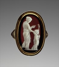 Cameo set in a modern ring; Roman Empire; 100-1 B.C; Sardonyx; 2.1 cm, 13,16 in