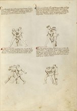 Unarmed Combat; Fiore Furlan dei Liberi da Premariacco, Italian, about 1340,1350 - before 1450, Padua, or, Italy; about 1410