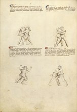 Unarmed Combat; Fiore Furlan dei Liberi da Premariacco, Italian, about 1340,1350 - before 1450, Padua, or, Italy; about 1410