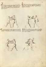 Combat with Dagger; Fiore Furlan dei Liberi da Premariacco, Italian, about 1340,1350 - before 1450, Padua, or, Italy