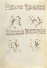 Combat with Dagger and Sword; Fiore Furlan dei Liberi da Premariacco, Italian, about 1340,1350 - before 1450, Padua, Italy