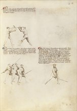 Combat with Dagger and Sword; Fiore Furlan dei Liberi da Premariacco, Italian, about 1340,1350 - before 1450, Padua, Italy